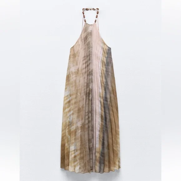 COPY - ZARA TIE DYE PLEATED HALTER DRESS - Picture 8 of 11